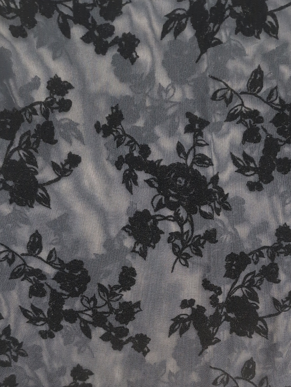 Abercrombie & Fitch Black Floral Burnout Long Sleeve Top - Picture 3 of 7